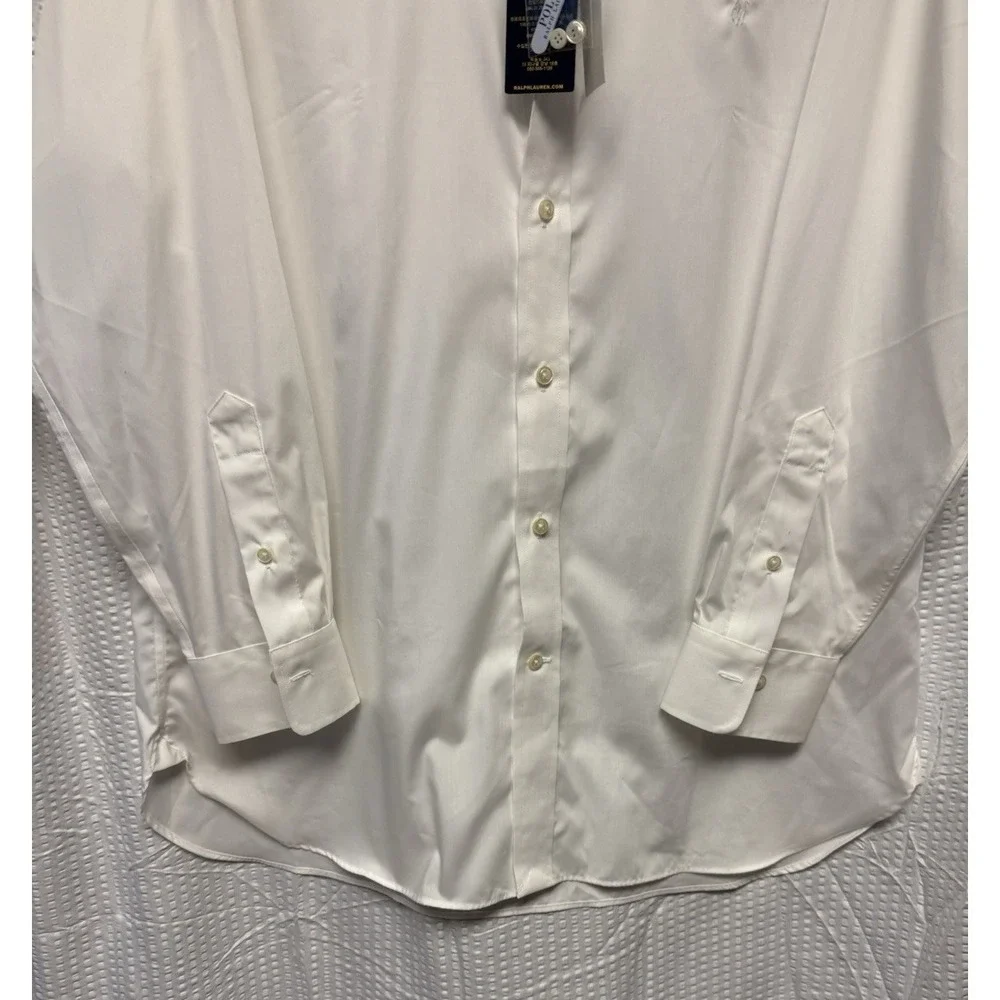 Polo Ralph Lauren Mens Classic Fit 16 1/2 32/33 Core Replen ll White Long Sleeve